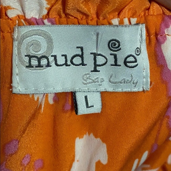 MudPie Tangerine Ikat Sleeveless Maxi Dress Large - Picture 4 of 7
